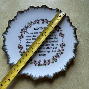Vintage Mother Decorative Plate with Floral Wreath